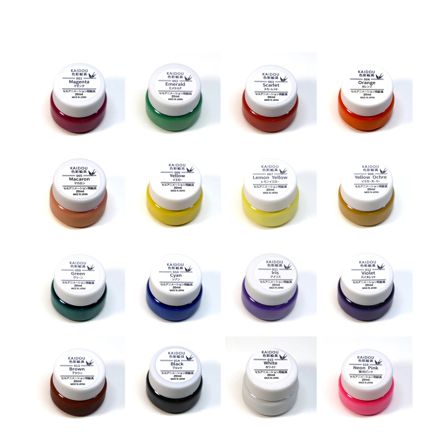 KAIDOU Cel Paint 16-color set 20ml